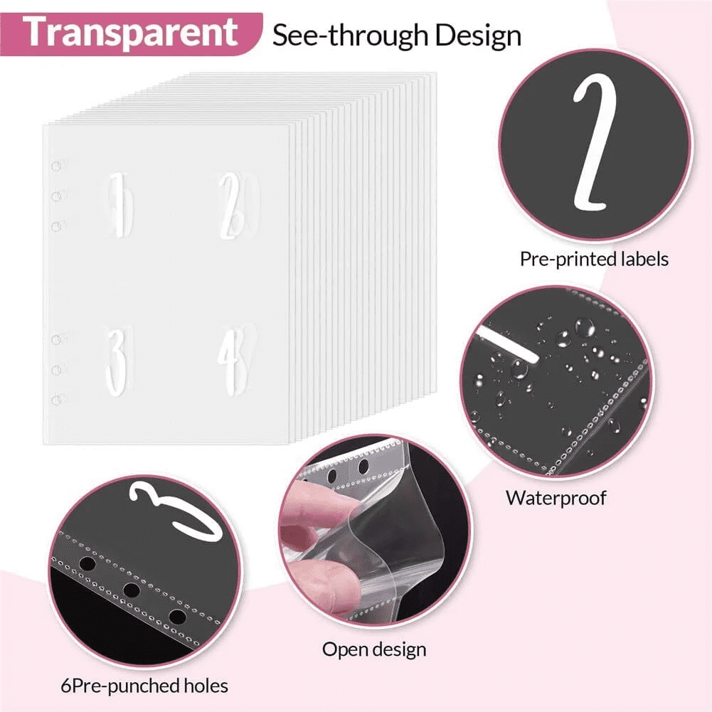 PandaTop 100 Envelopes Money Saving Challenge Binder, Savings Challenges Book with Envelopes, Savings Binder Budget Binder with Cash Envelop - Image 4