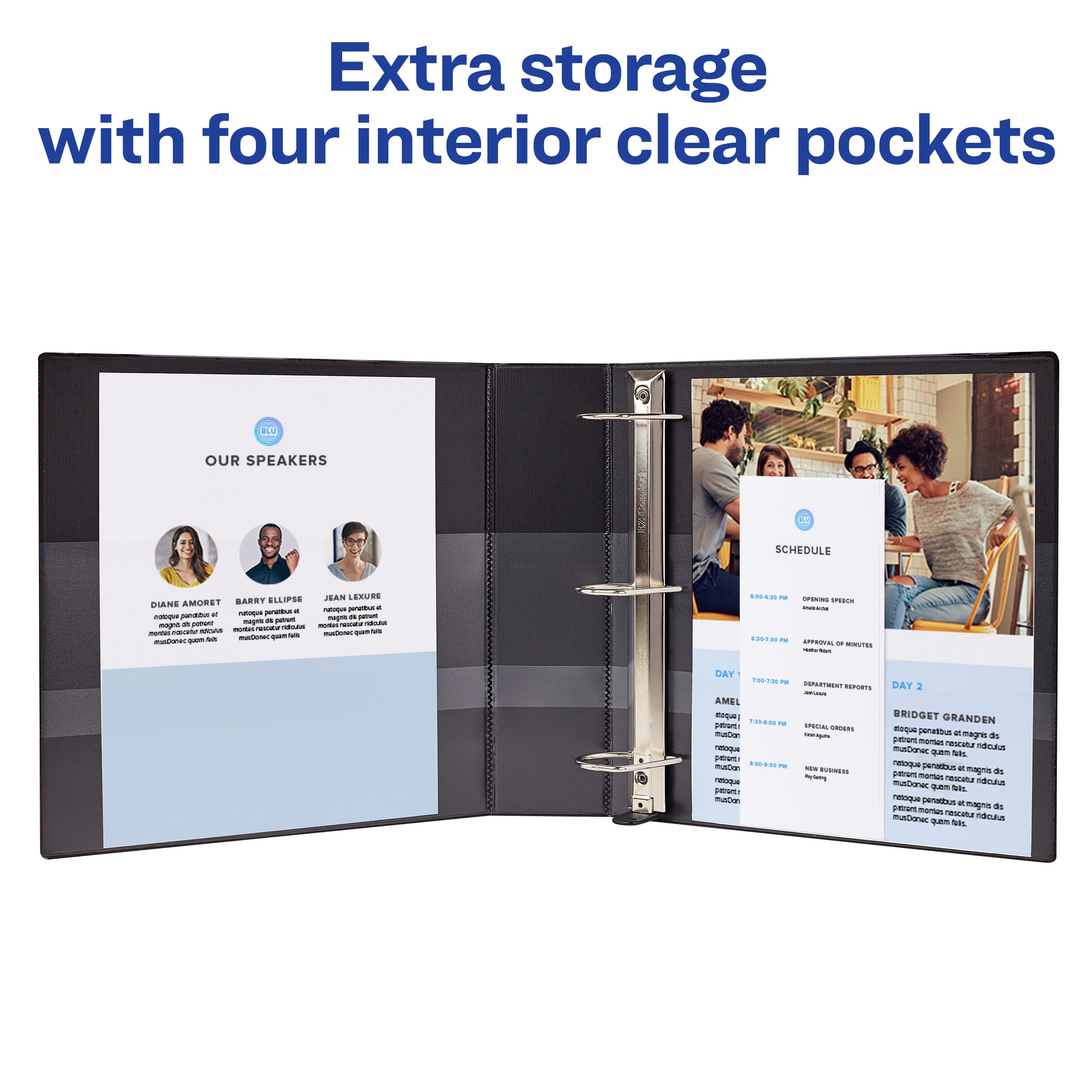 Heavy Duty View Binder, 4", White, Slant Ring, One-Touch, 760 Sheet Capacity, 1 Binder - Image 2