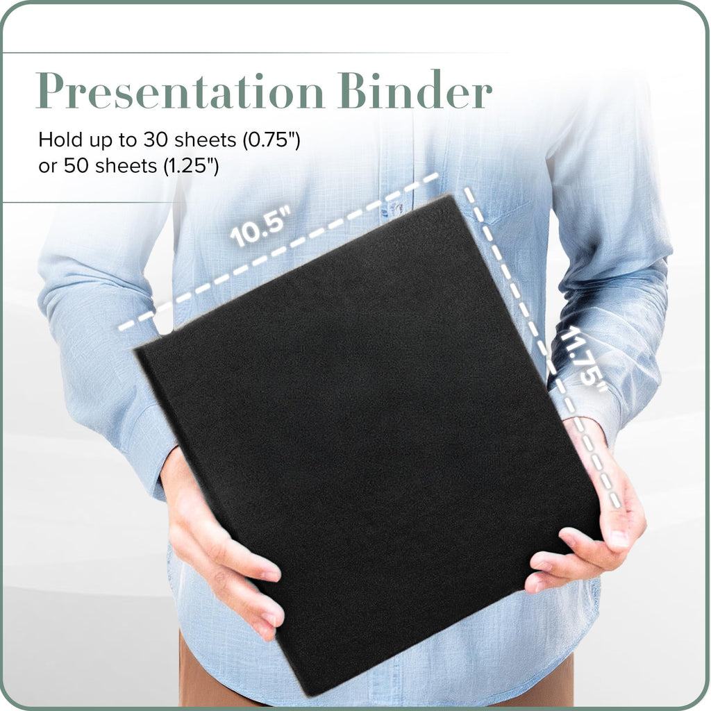 3 Ring Binder with Plastic Sleeves, Includes 10 Sheets, Sheet Size: 8.5" x 11" - Presentation Binder Rings with Hubbe... - Image 5