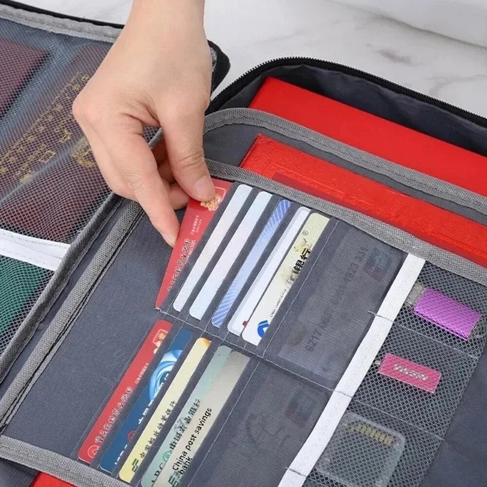 & Locking Document Safe Box - Portable File Organizer Bag (Gray) - Image 3