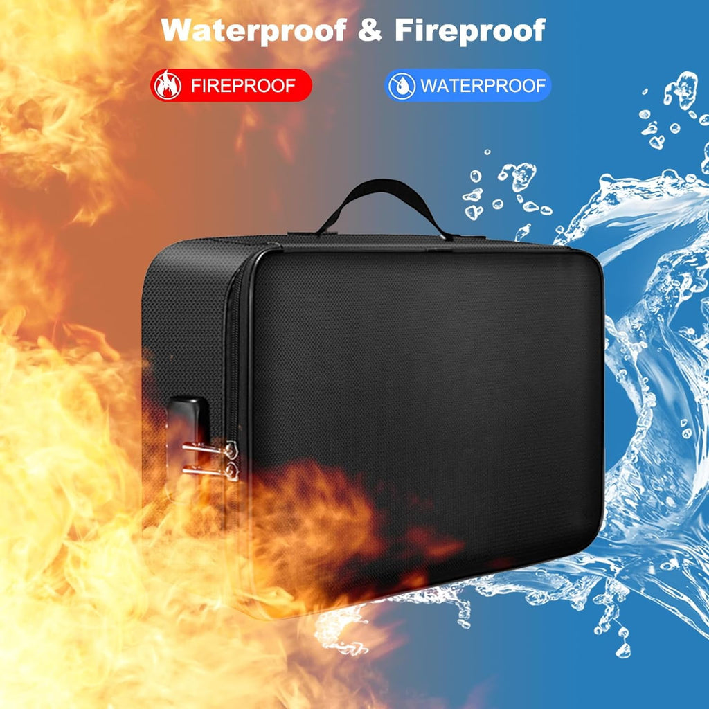 Document Holder Bag Fireproof File Storage Bags with Letter Size File Bag, Document Organizer with Lock Water-Resista... - Image 3