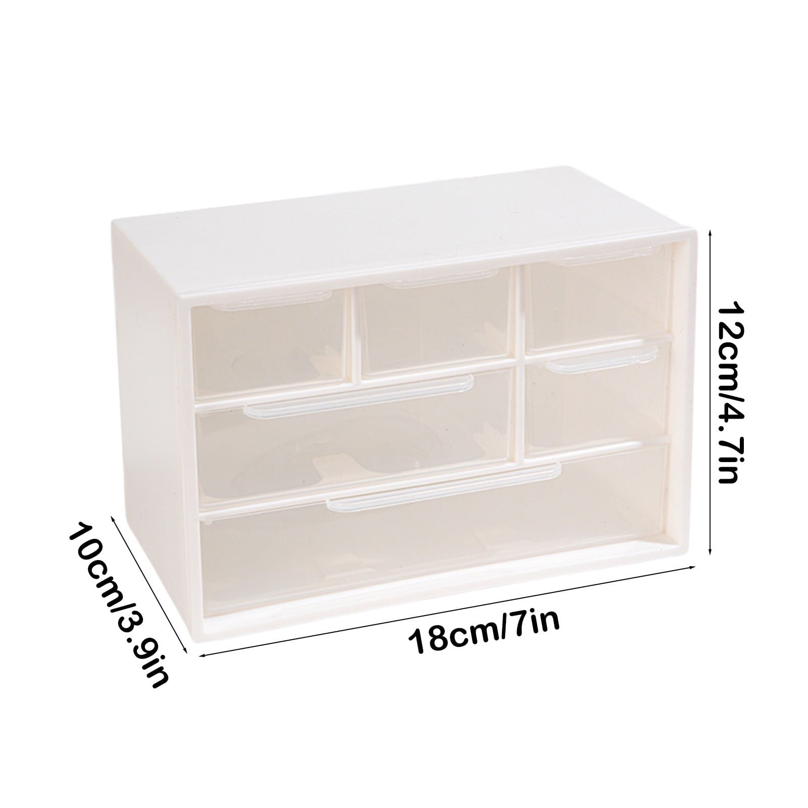 Mini Desk Drawer Organizer with 6 Clear Drawers - Small Plastic Storage Box for Office, Classroom, Crafts, Home Deskt... - Image 3