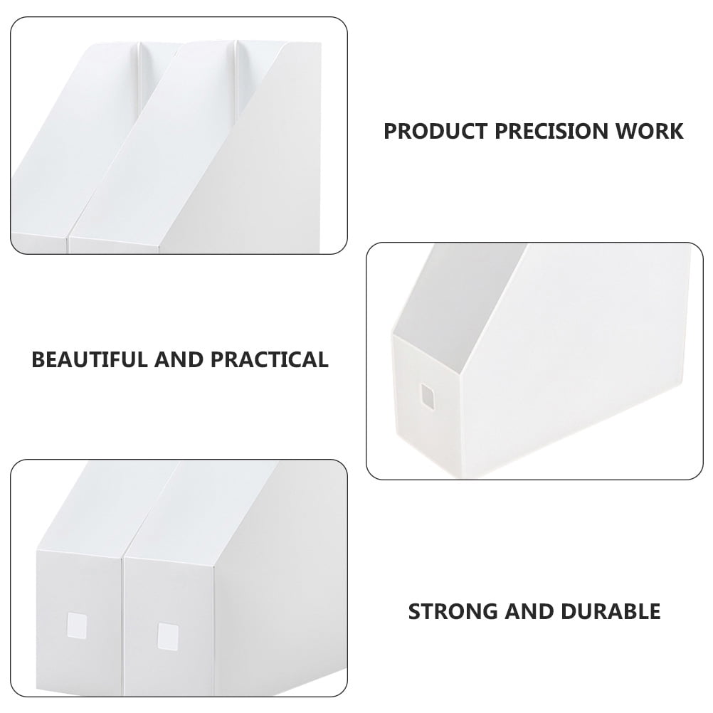 File folder storage box 3Pcs File Document Box Book Storage Rack Plastic Files Books Holders Office Magazine Holder - Image 4