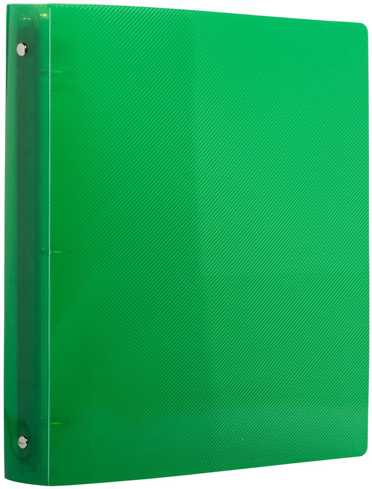 Plastic Binders, 1 inch, 3 Metal Rings, Green, 1 Pack - Image 6