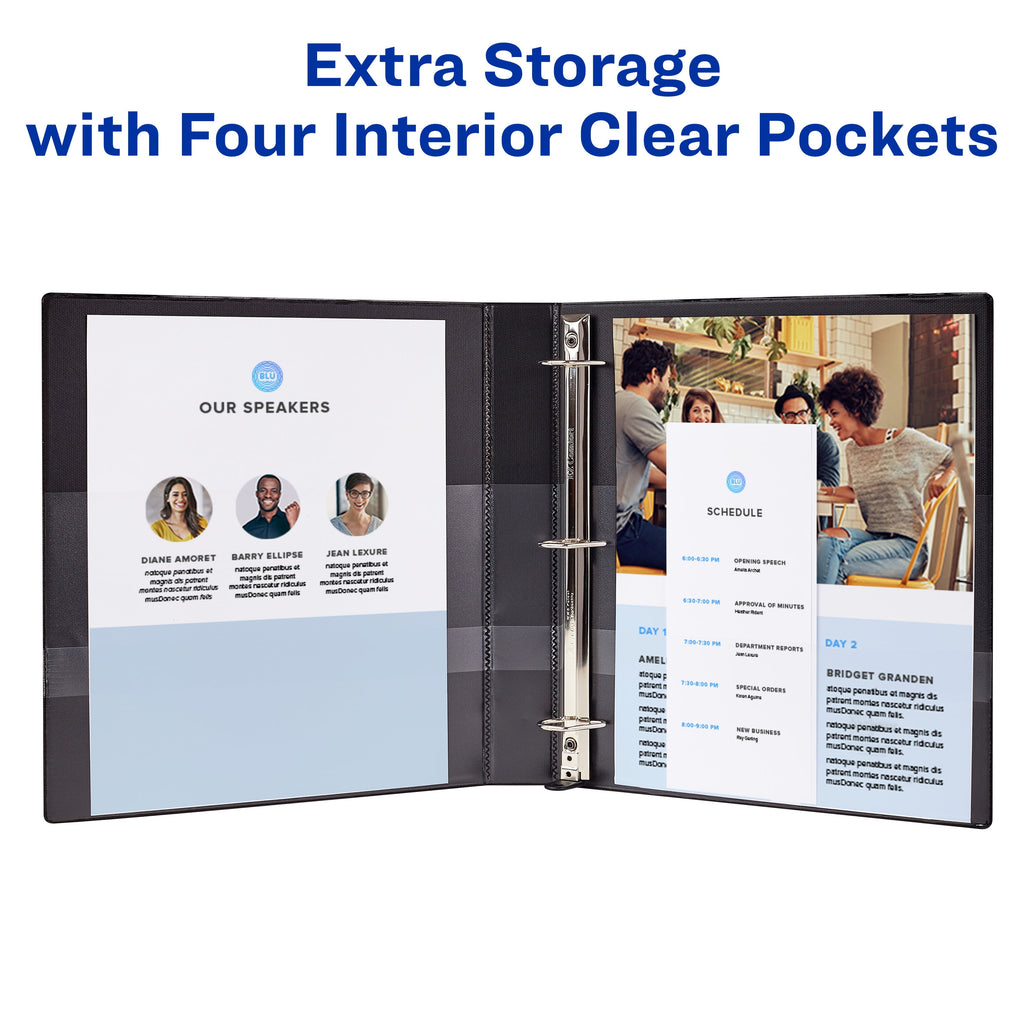 Heavy-Duty View Binder, 3" One Touch Slant Rings, 1 Light Blue - Image 5