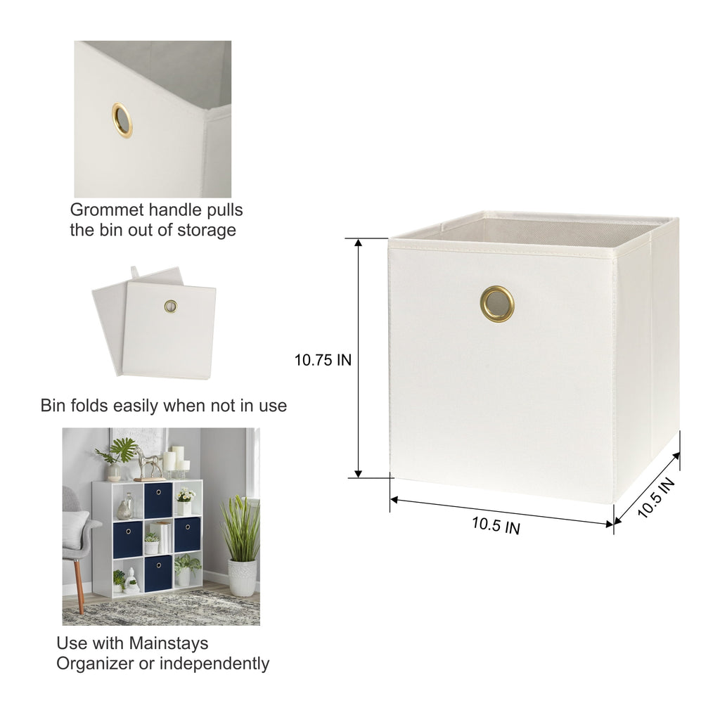 Collapsible Fabric Cube Storage Bins (10.5" x 10.5"), Vanilla Dream, 4 Pack - Image 2