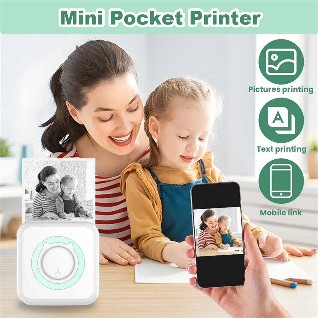 uvwlwu 2025 Portable Wireless Inkless Mini Thermal Label Maker Machine for Pocket Sticker Printing(White) - Image 6
