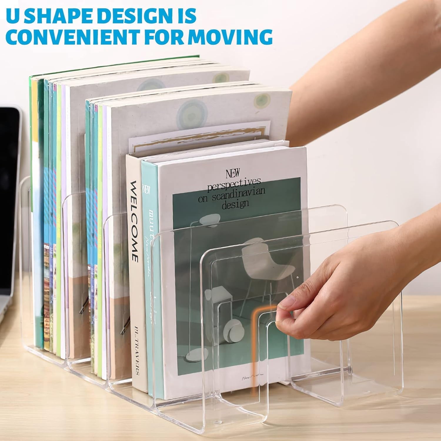 Acrylic File Sorter, Clear File Holder Acrylic Desk Organizer, Sturdy Desktop Files Organizer Files Folder Holder Rac... - Image 3