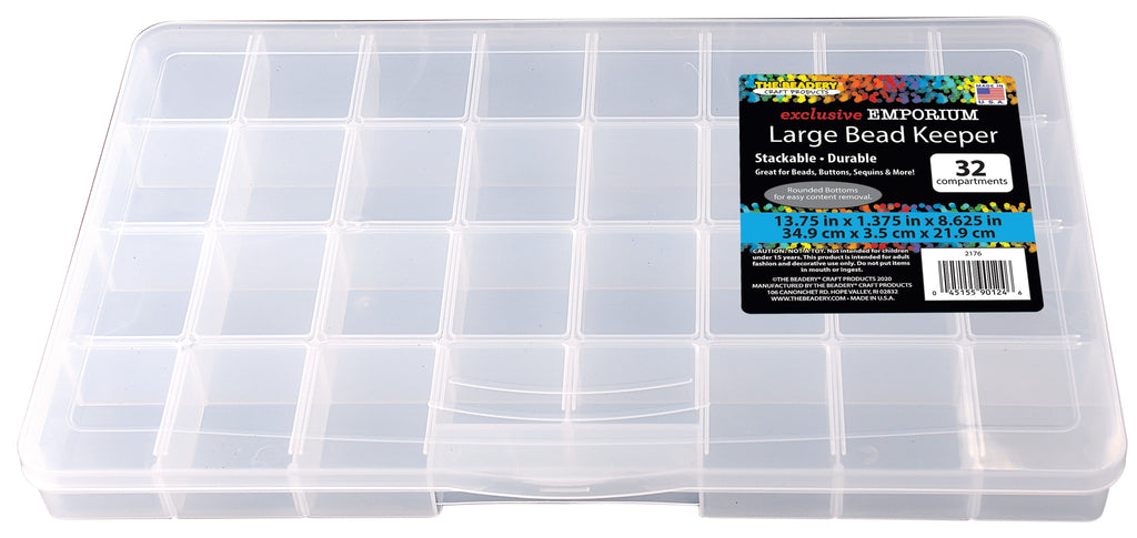 32 Comp Large Bead Keeper Box - Clear Plastic - 2176 - Image 6