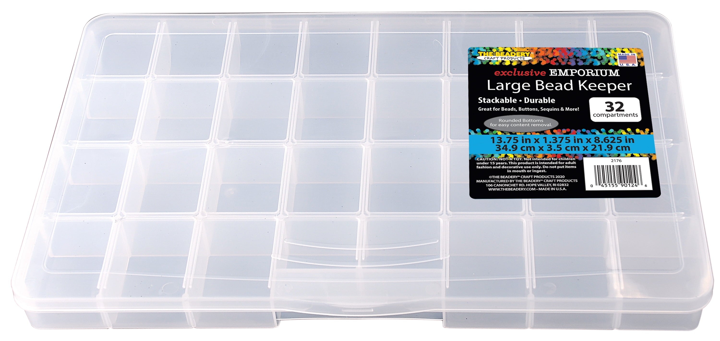 32 Comp Large Bead Keeper Box - Clear Plastic - 2176 - Image 6