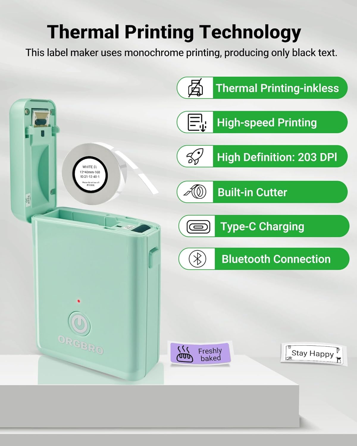 with Tape, X1 Portable Bluetooth Mini Printer, Support Pre-Cut & Continuous , Wireless Small s with Versatile App for... - Image 4
