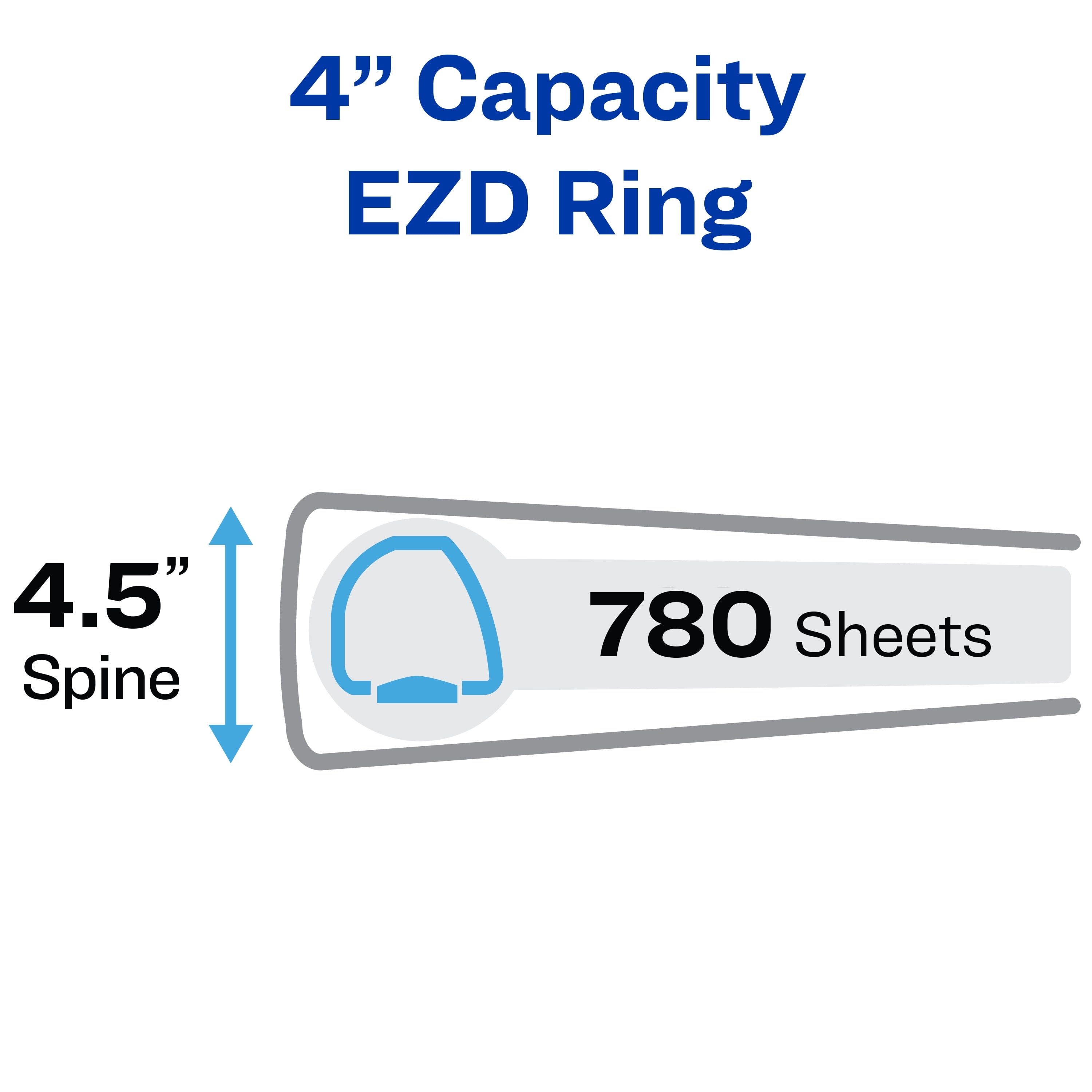 View 3 Ring Binder, 4" EZD Rings, 1 Black Binder - Image 2