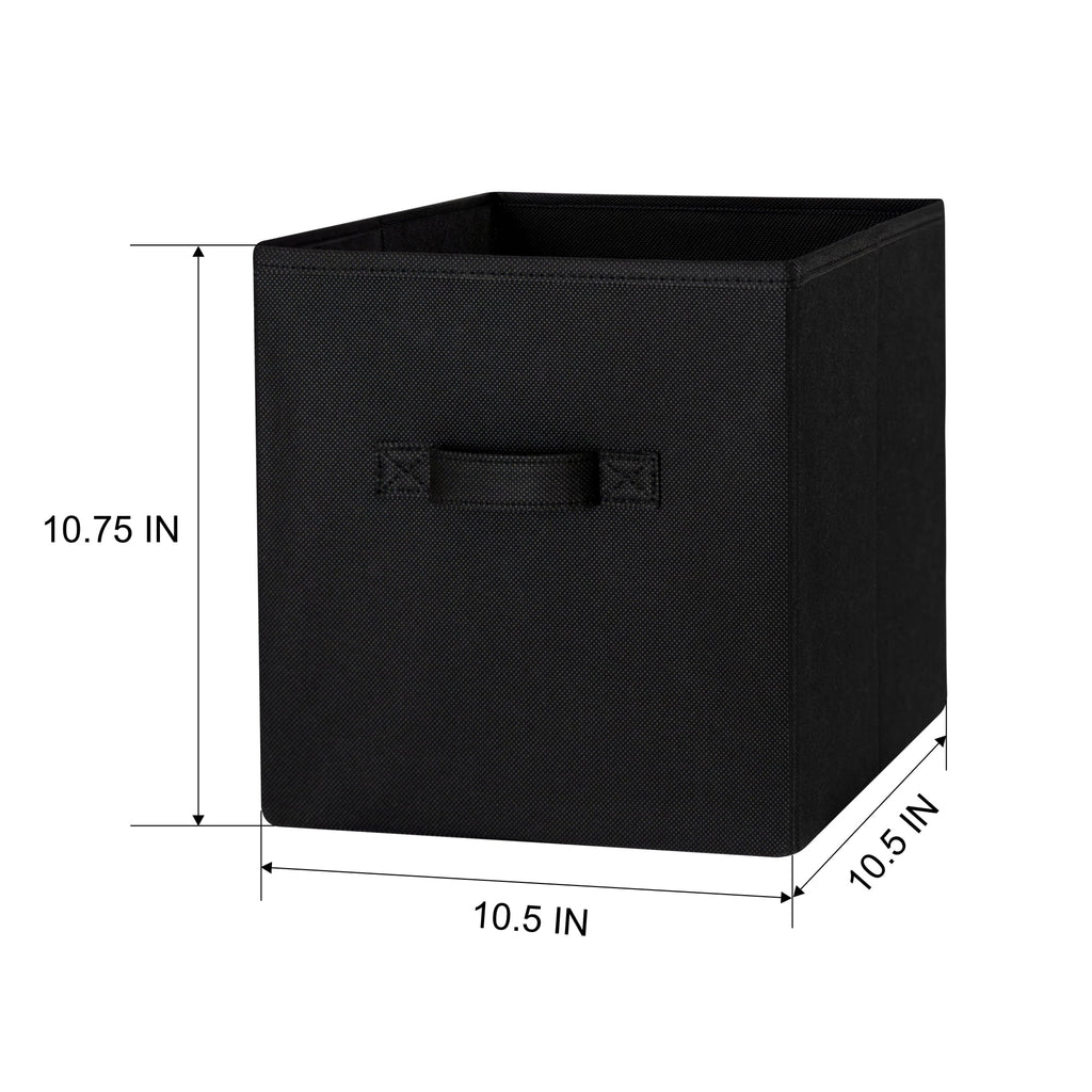 Mainstays Collapsible Cube Fabric Storage Bins (10.5" x 10.5"), 6 Pack, Rich Black - Image 6