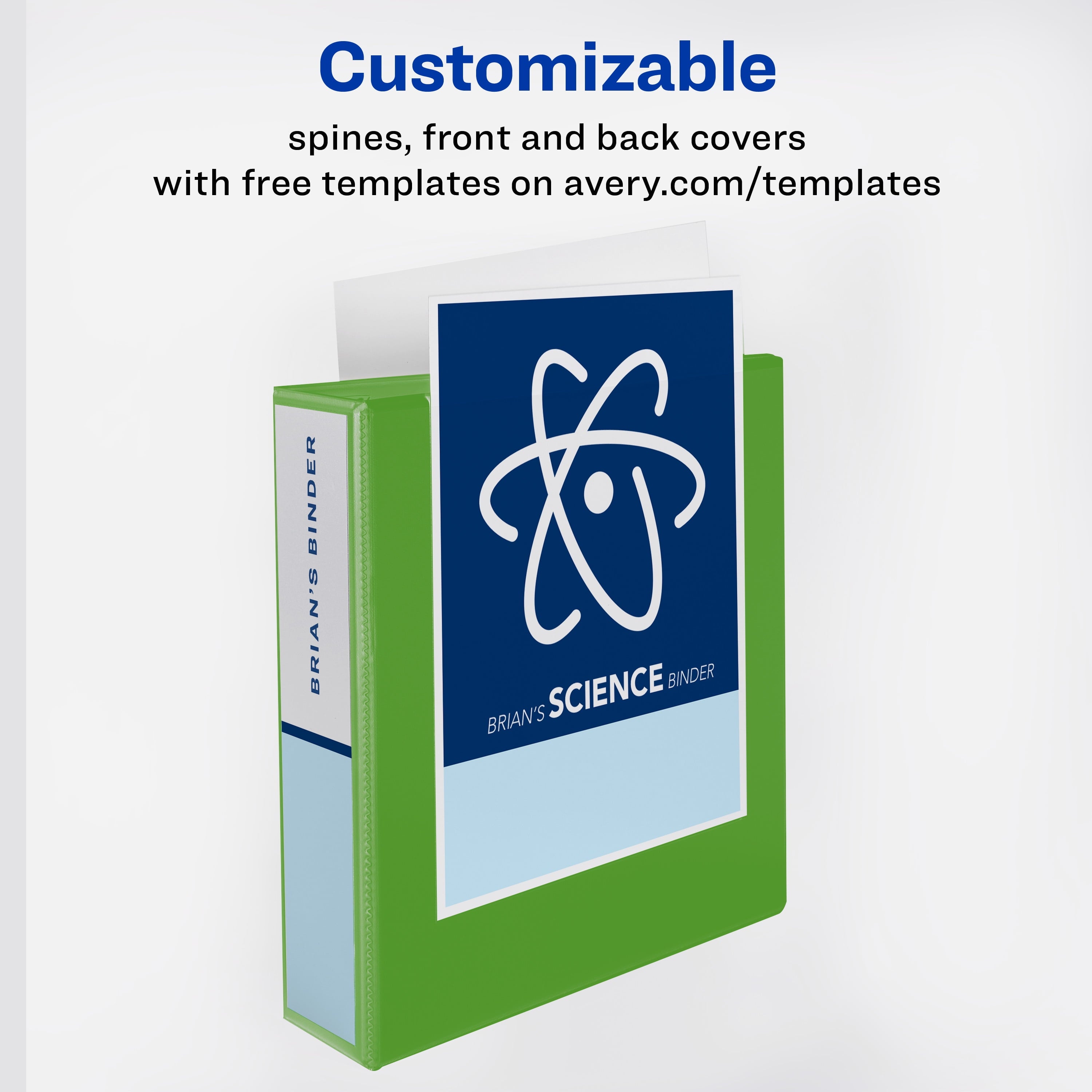 Durable View 3 Ring Binder, 1.5" Slant Rings, Chartreuse - Image 3