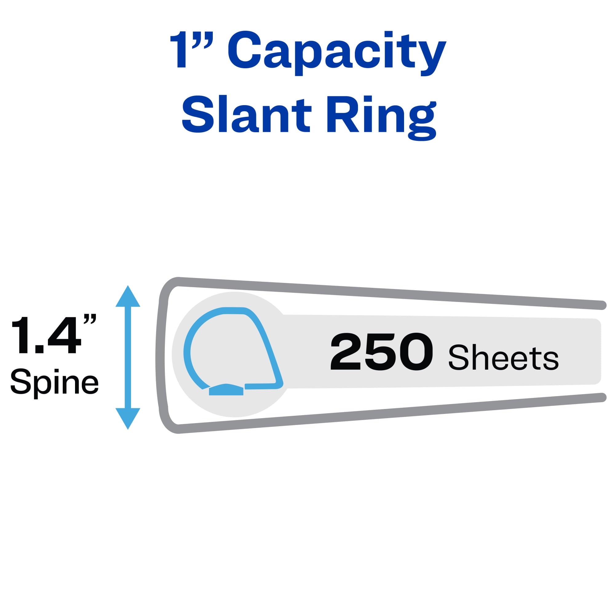 Avery Heavy Duty View Binder, 1", White, Slant Ring, One-Touch, 250 Sheet Capacity, 1 Binder - Image 4