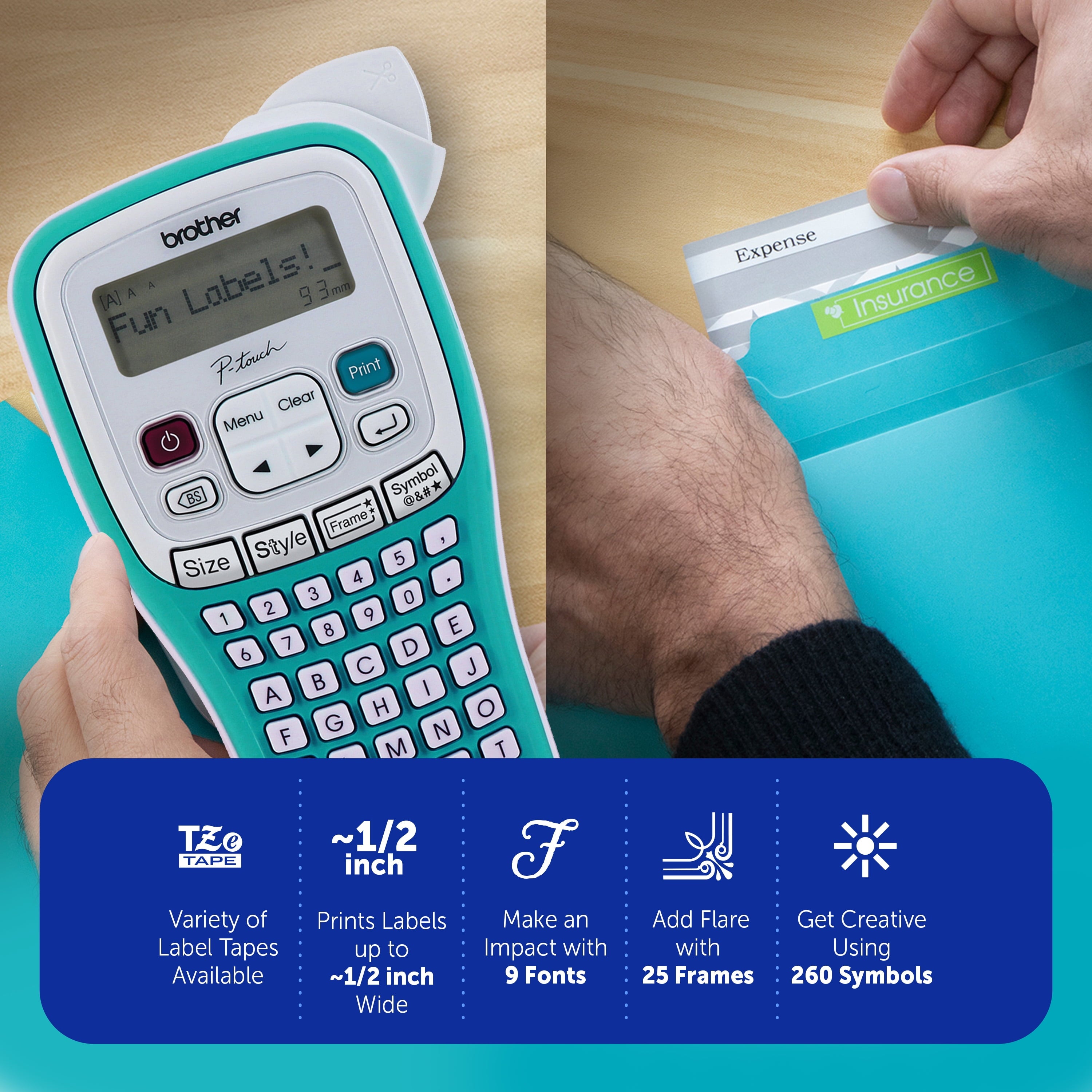 P-Touch Handheld Personal Label Maker with Tape, New, 1 Piece - Image 4