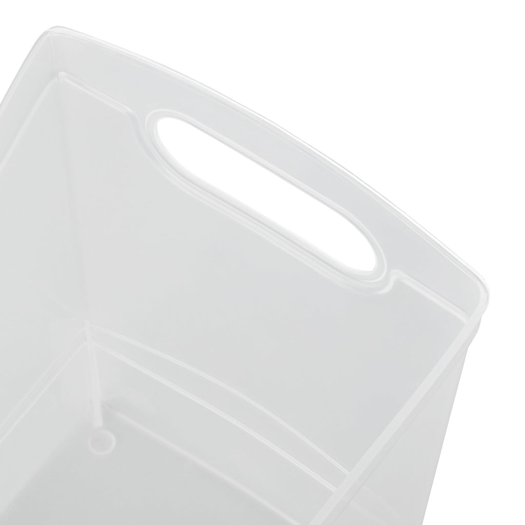 Mainstays 12 Qt Clear Plastic Storage Bin Organizer with Carrying Handles, Narrow Rectangular Utility Container for Pantry, Closet, Cabinet - Image 2