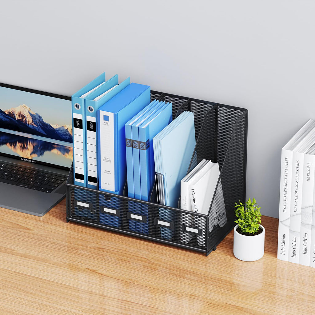for Desk,Desk with 5 Vertical Compartments Mesh Magazine Holder for Office Home - Image 6