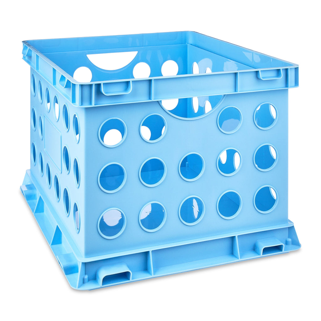 Pen+Gear Plastic File and Storage Crate, Sky Blue, 1-pack - Image 2