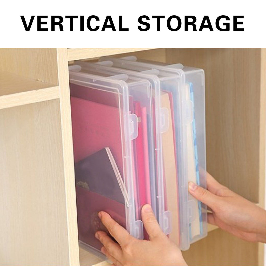 Upgrade Clear A4 File Box Paper Organizers Holder Clearance! Transparent Document Paper Project Case,Plastic Paper St... - Image 3