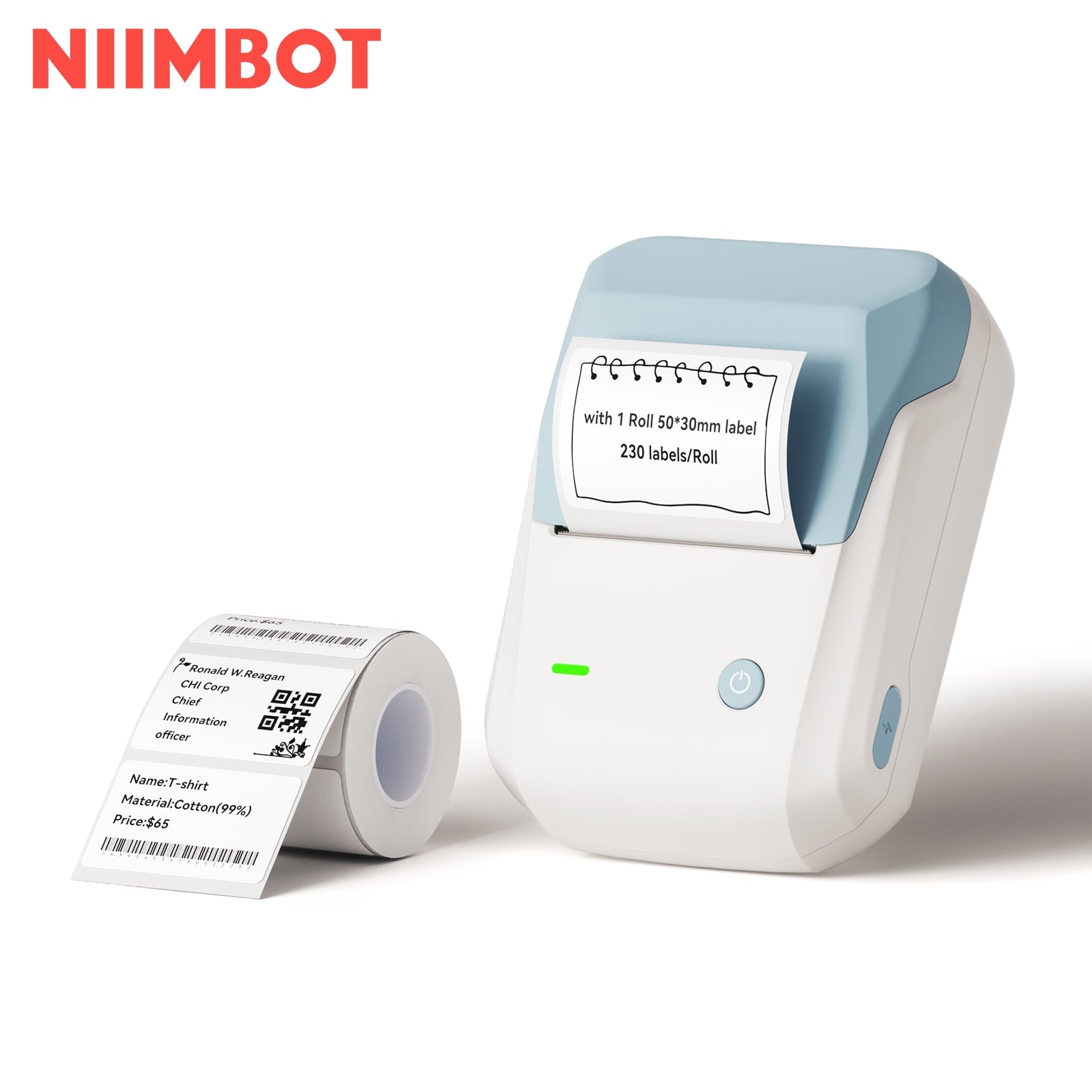 NIIMBOT B1 Label Makers, 2 Inch Bluetooth Label Maker Auto Identification Portable Label Printer (Cyan) - Image 6