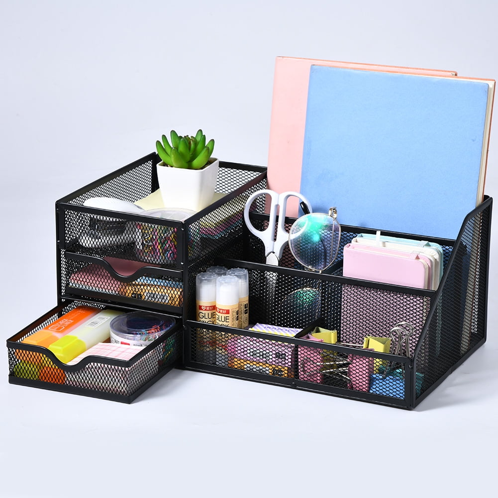 Marbrasse Mesh Desk Organizer with Drawers,, Office Desktop Organization for Office Supplies,（1Pack） - Image 5