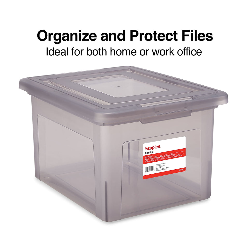 MyOfficeInnovations Hanging File Box Snap Lid Letter/Legal Size Frost Gray MYO24413996 - Image 2