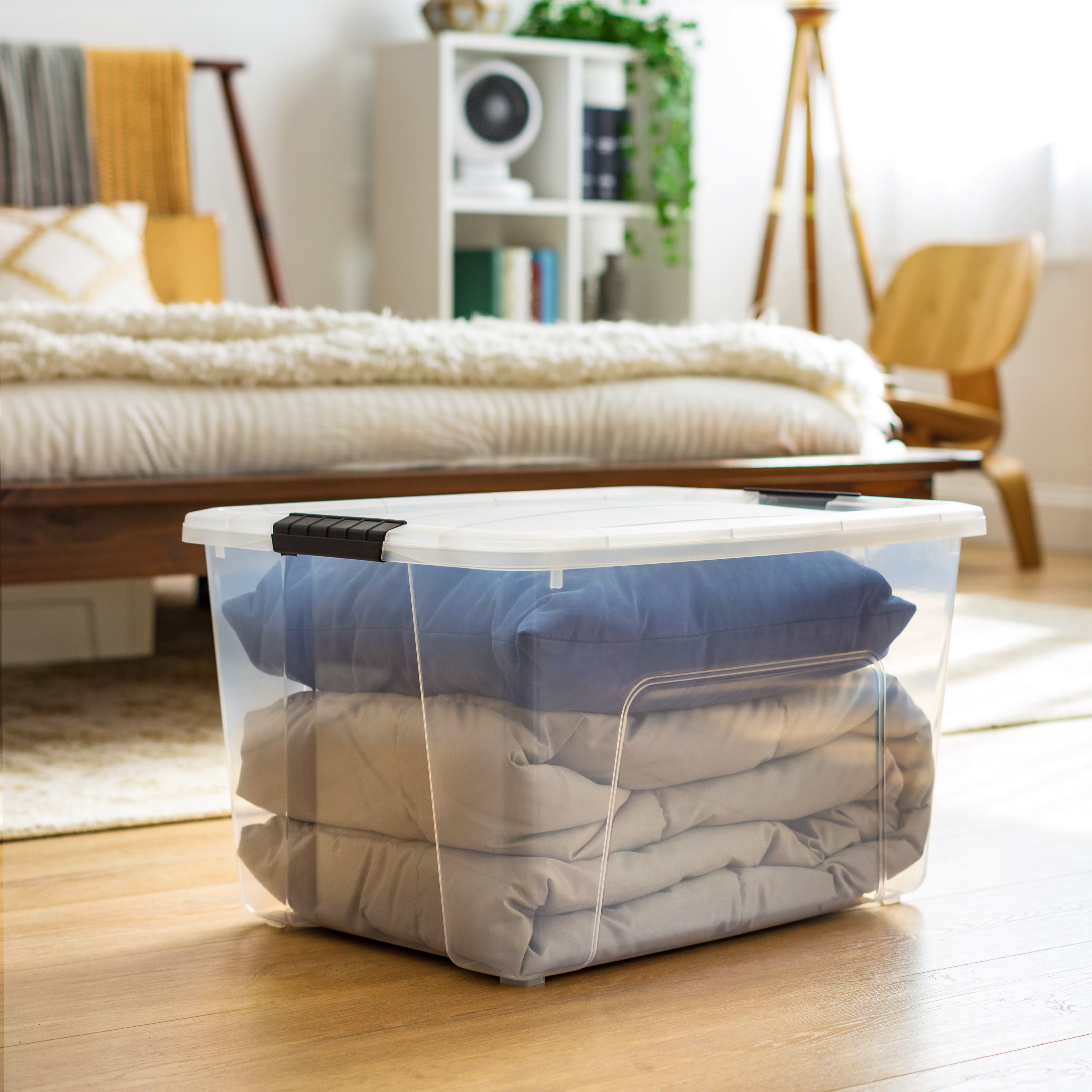 IRIS 60 Qt. Plastic Storage Bins with Lids, Stackable Storage Containers, Totes, 4 Pack - Image 5