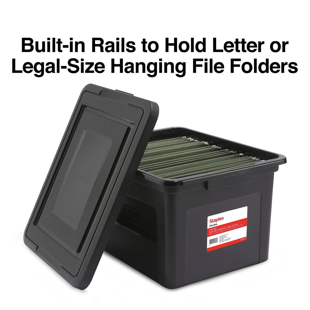 File Box Plastic File Box Snap Letter/Legal Size Black (140169/140140) - Image 2