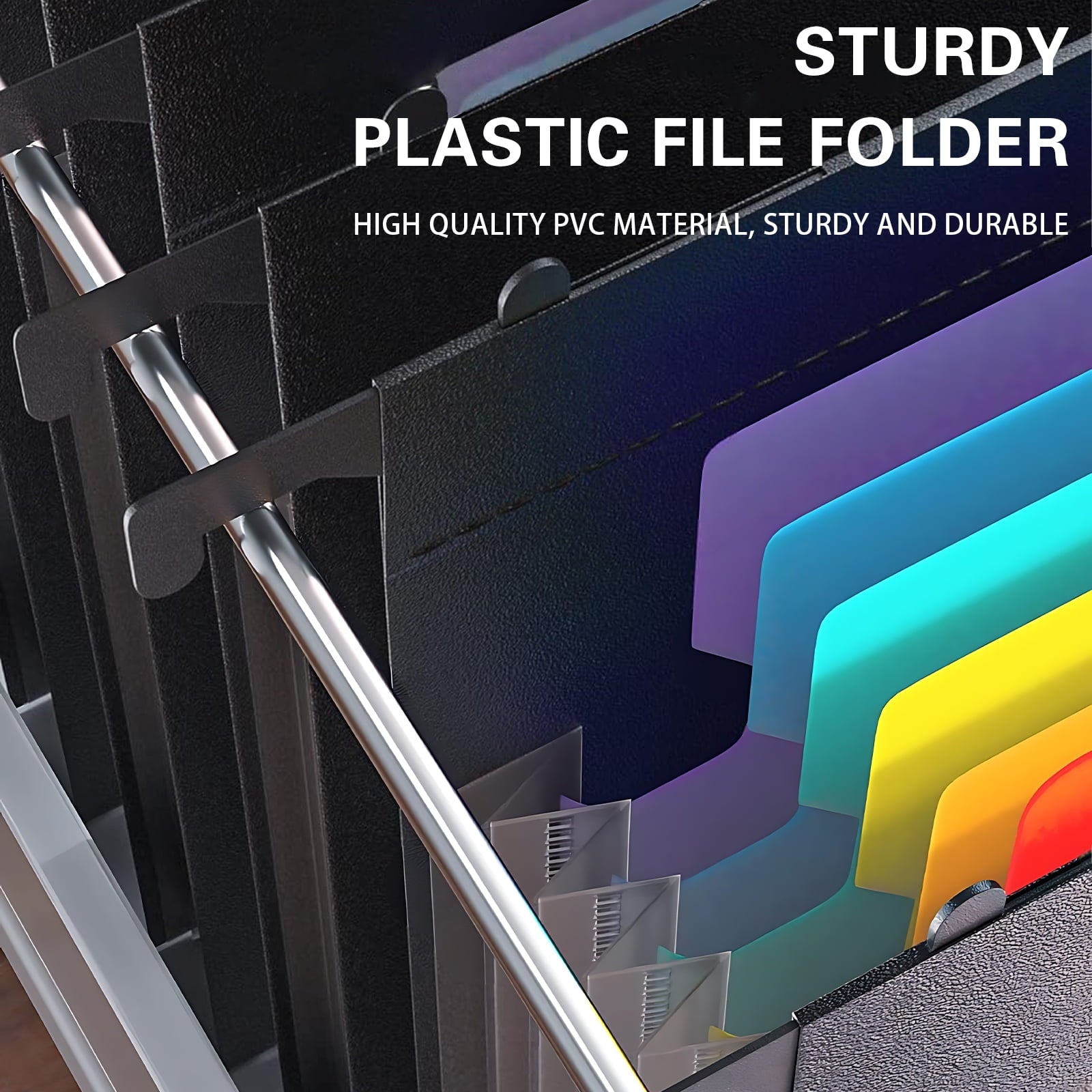 Ktinnead 3 Pack Expanding Hanging File Folders for Filing Cabinet 7 Pockets Accordian Dividers Folder Multi-Color Tabs Large Capacity Hangin - Image 4