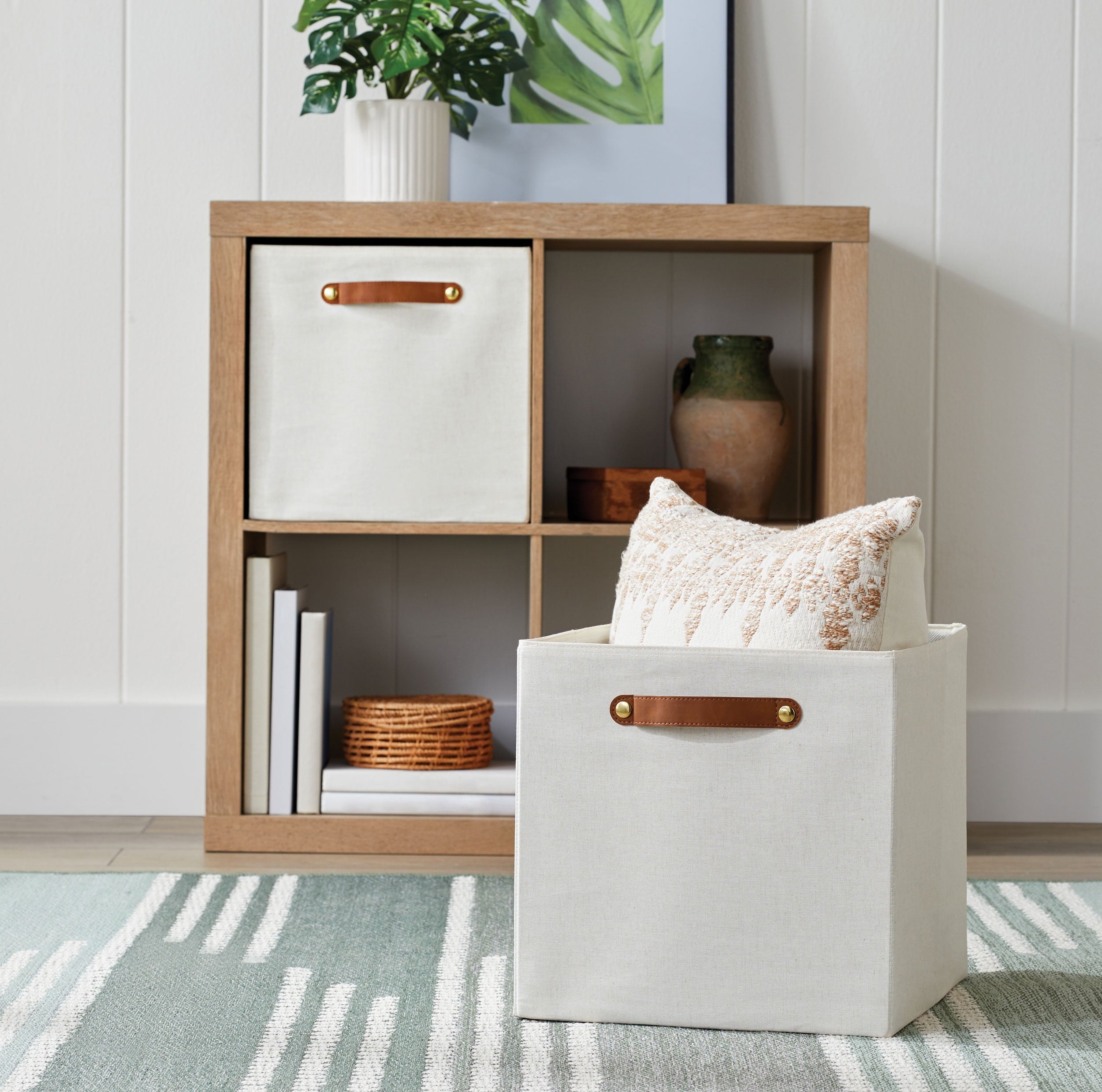 Collapsible Fabric Cube Storage Bin, Vanilla - Image 2