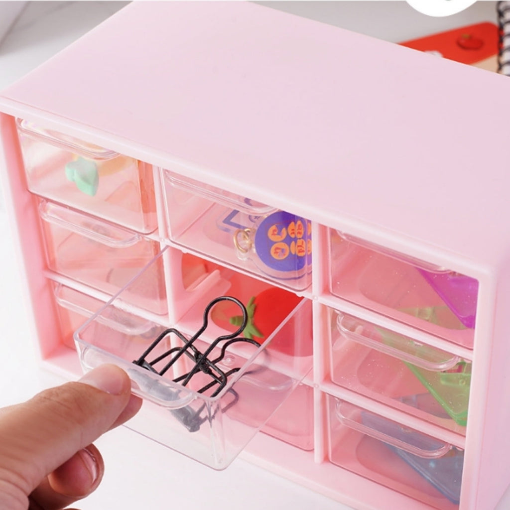 Desktop Plastic Organizer,Drawer Storage Box with 9 Mini Drawers,Drawer Storage Case,Office Supplies Storage Box,Smal... - Image 5