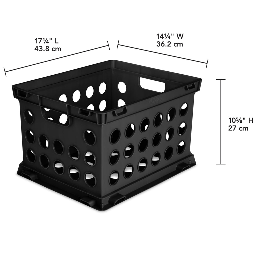 File Crate, Versatile Plastic Storage Bin with Through Handles, Fits Letter & Legal-sized Hanging Files, Stackable, B... - Image 2