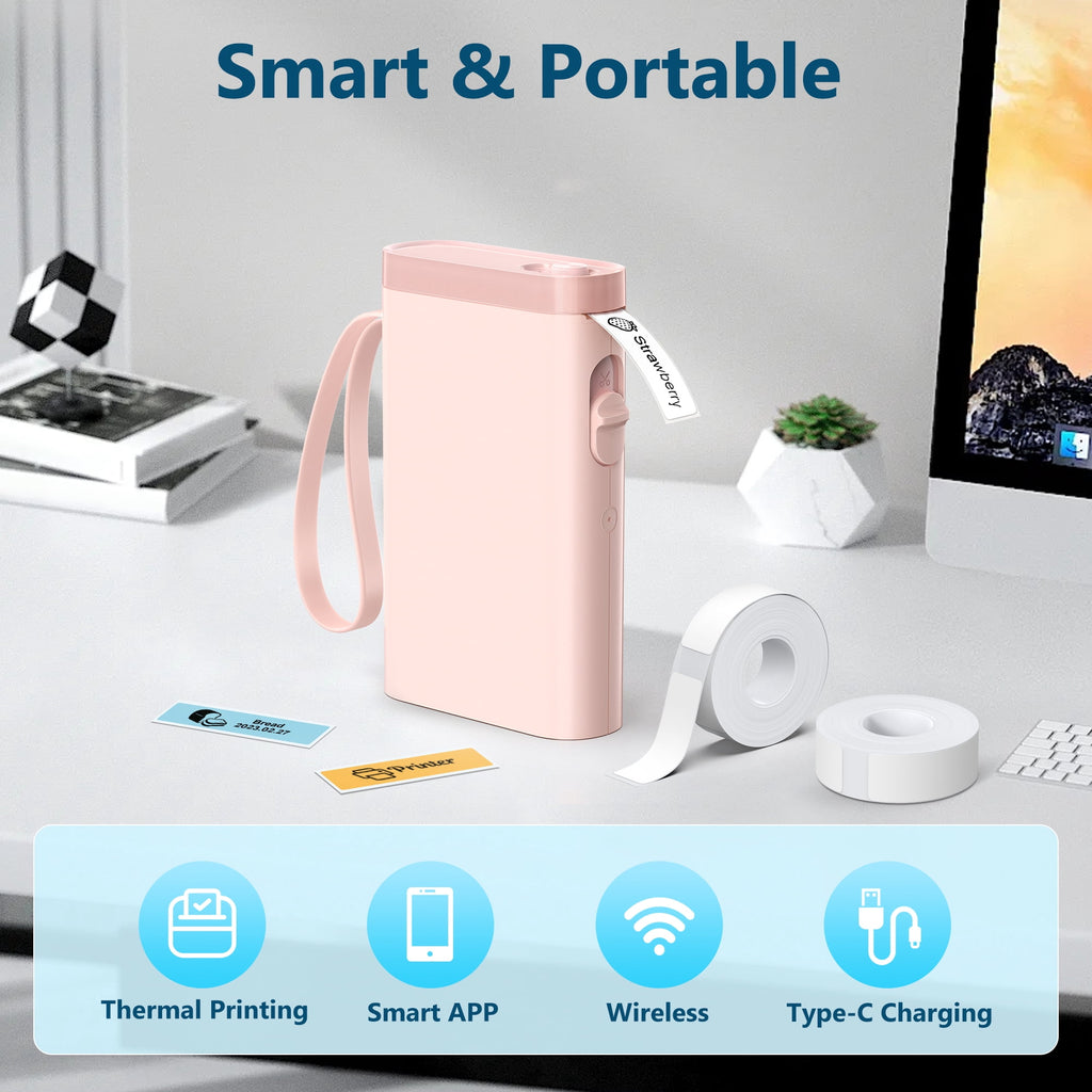 FLEXYVA P21 Label Maker Machine with Tape, Bluetooth Label Printer Thermal Mini Label Maker with Built-in Cutter and Multiple TemplatesPorta - Image 3