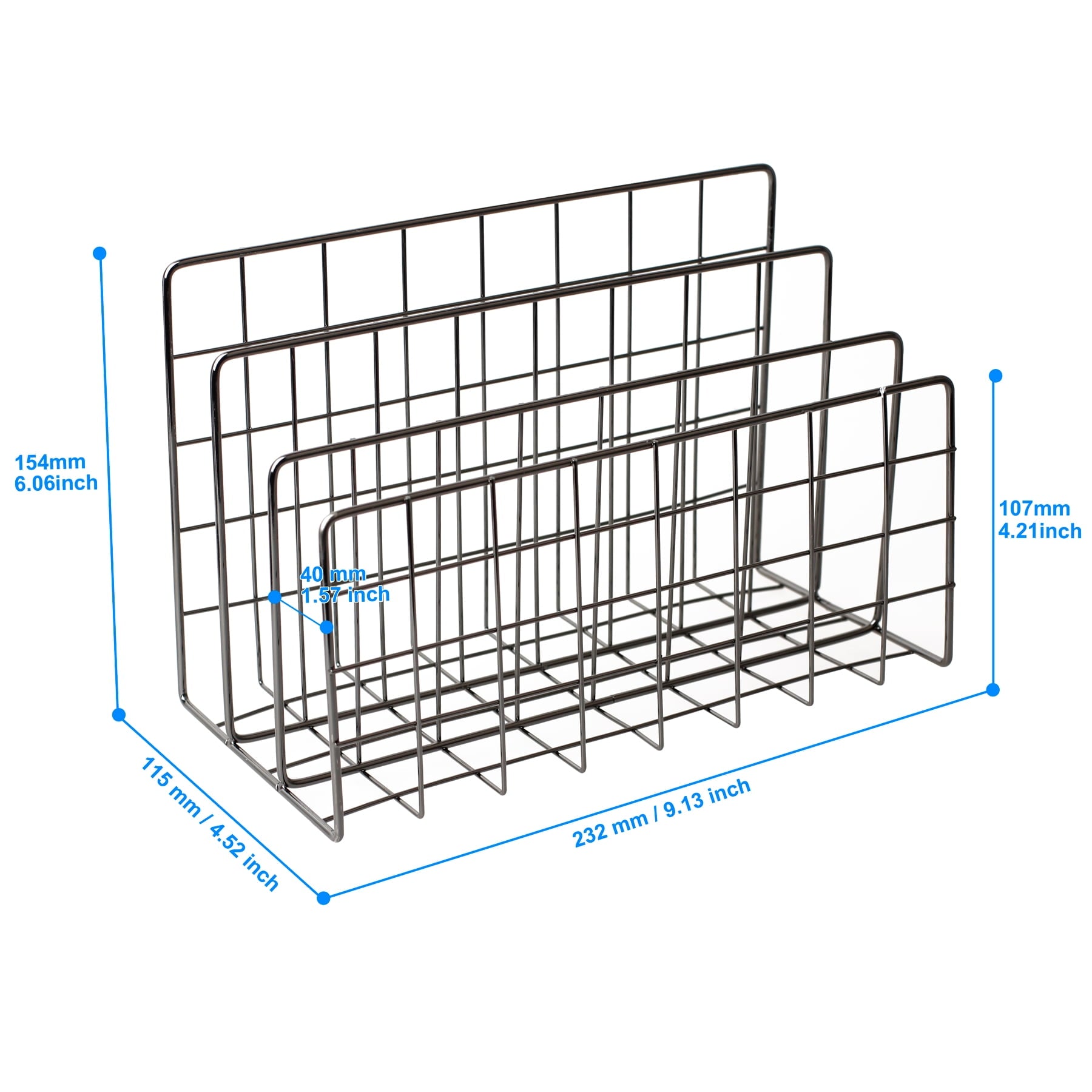 YiePhiot Desktop Mail Organizer File Organizer Metal Wire Mail Sorter Letter Organizer Magazine Rack for Letters, Mails, Books, Postcards, B - Image 4