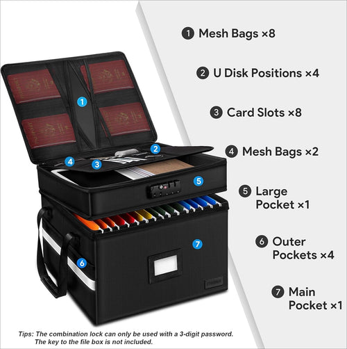 with Lock, 2 Layer File Cabinet with 5 Tab Inserts,Office File Storage - Image 2