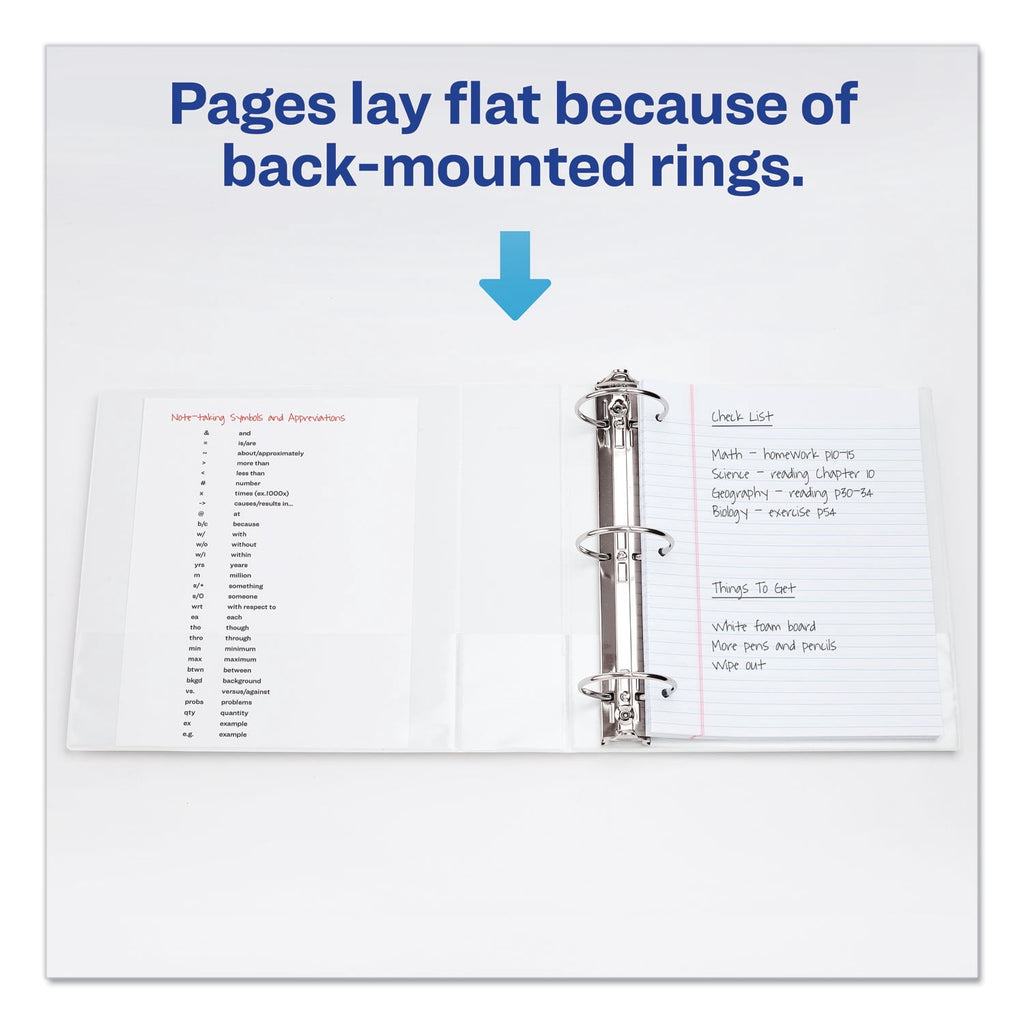 Economy View Binder with Round Rings, 3 Rings, 3" Capacity, 11" x 8.5", White, (5741) - Image 4