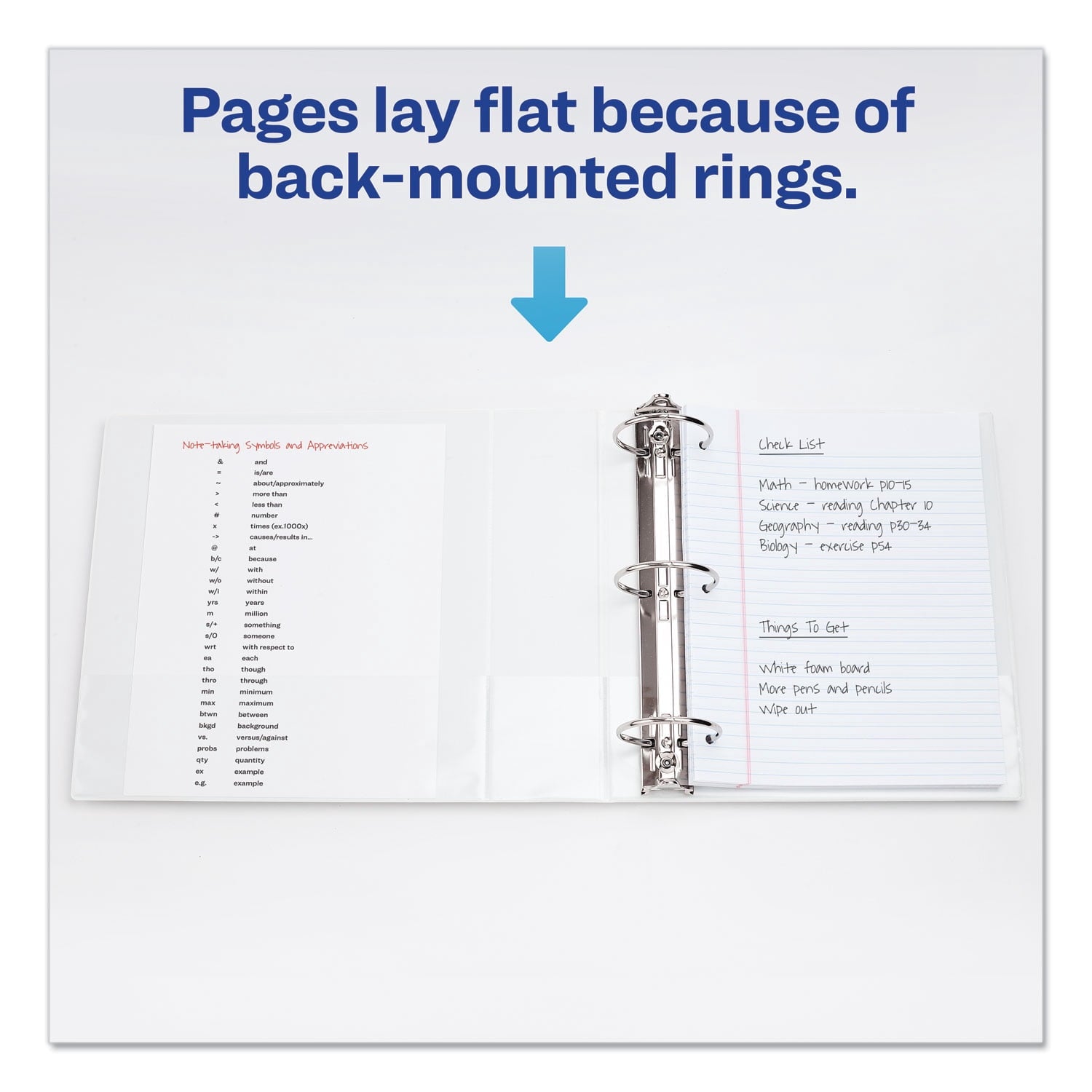 Economy View Binder with Round Rings, 3 Rings, 3" Capacity, 11" x 8.5", White, (5741) - Image 4