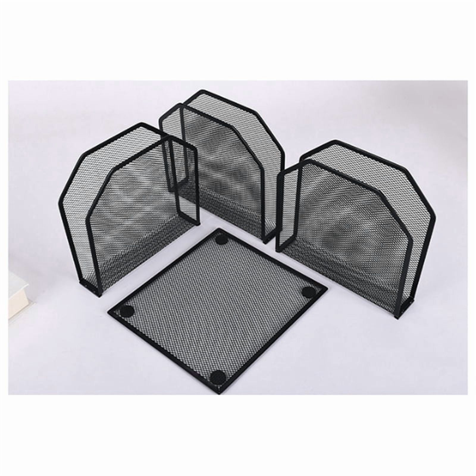 Metal 7-Section File Folder Organizer for Desk Vertical Office File Holder Duty Mesh Document Sorter for Books, Binder - Image 6