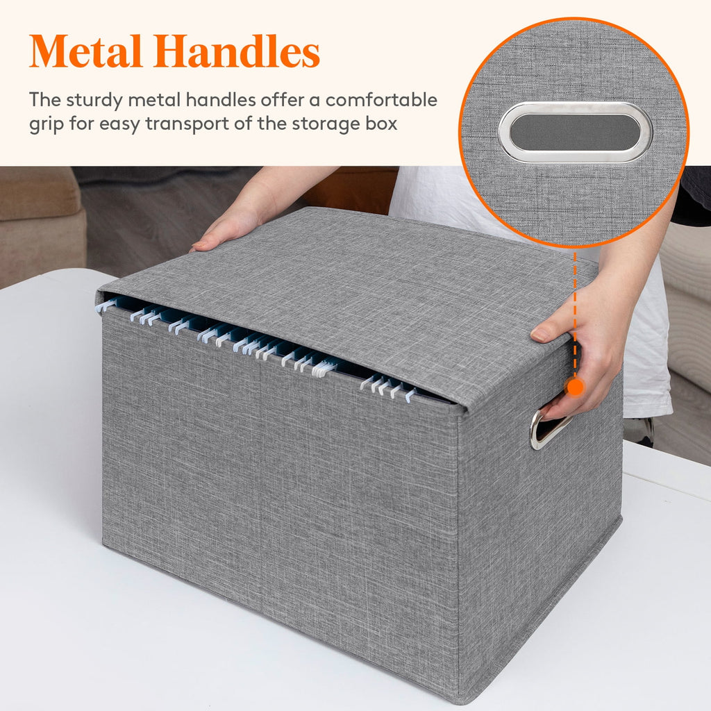 Lifewit File Organizer Box with Lids, Portable Storage File Boxes with Plastic Slide, Hanging File Boxes Document Storage for Home Office Su - Image 6