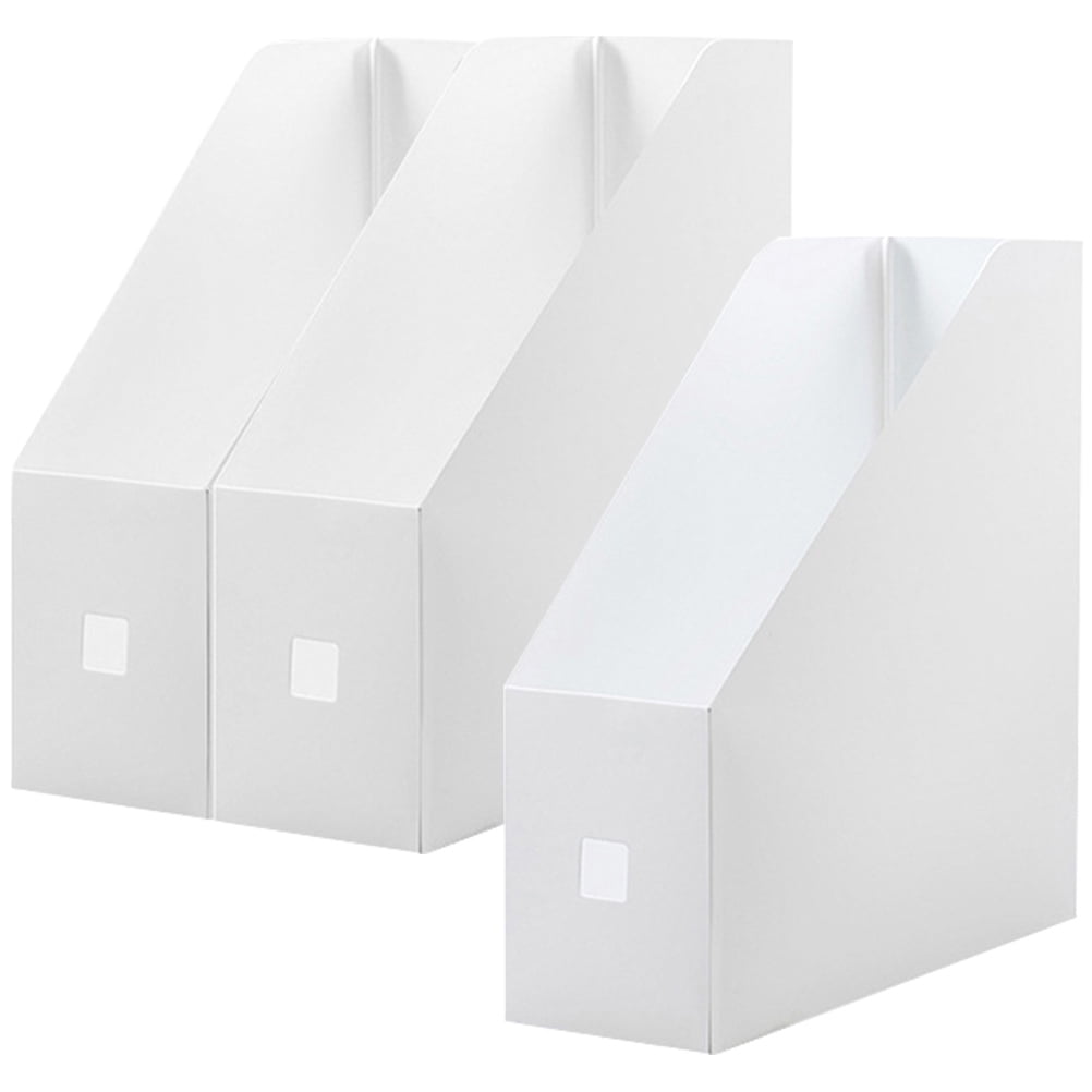 3-Piece Plastic File Document Box Set, Office Book Storage Rack, Magazine Holder, File Organizer for Home and Office - Image 4