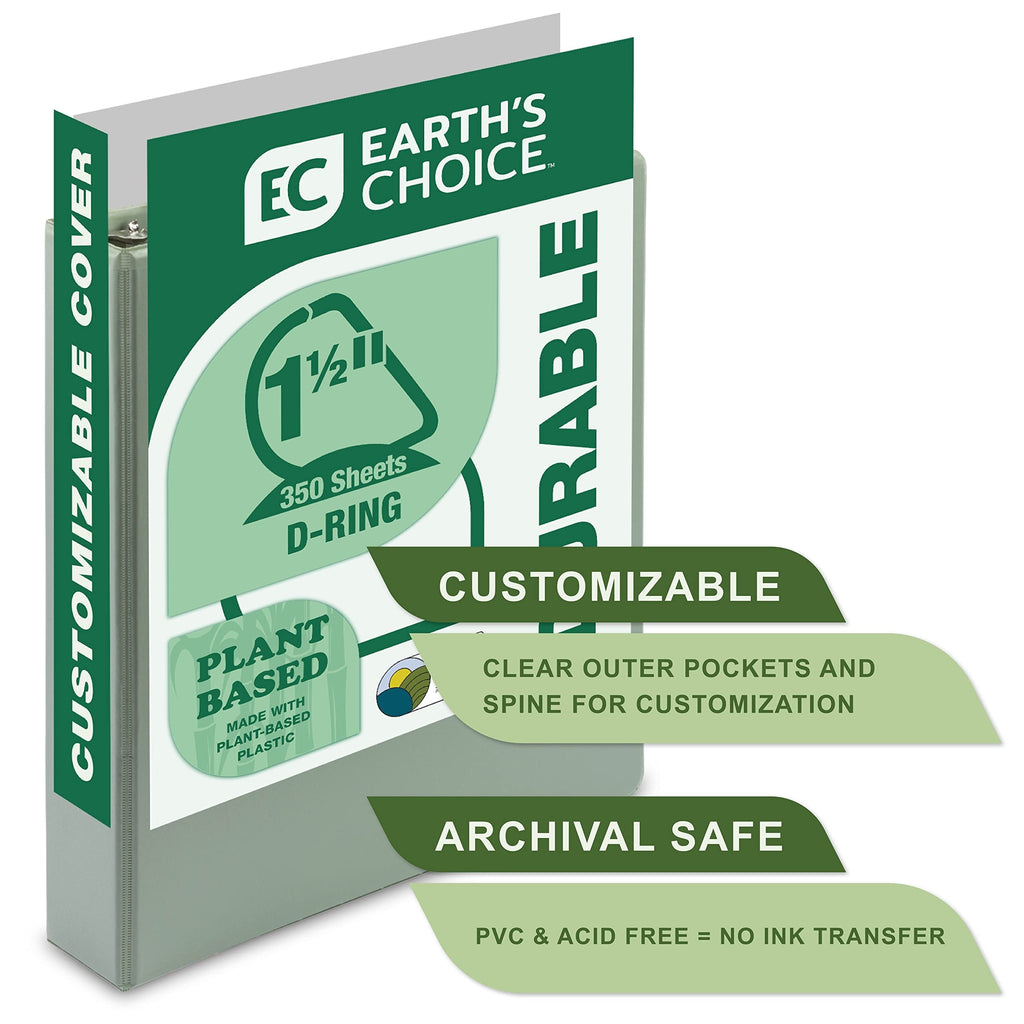 Samsill Earth's Choice Plant-Based View Durable 1.5 Inch 3 Ring Binders - Assortment 4 Pack, 4 Pack (Quantity) - Image 3