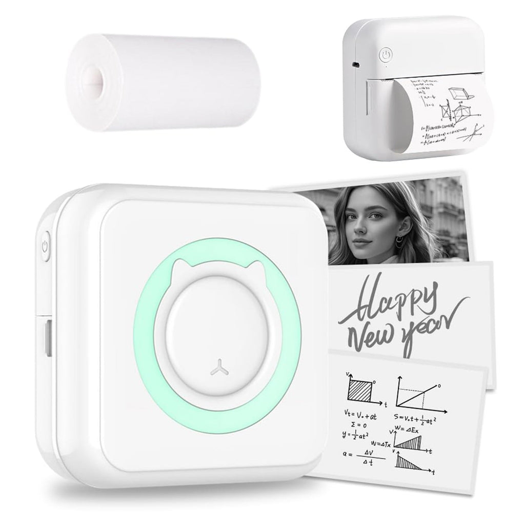 uvwlwu 2025 Portable Wireless Inkless Mini Thermal Label Maker Machine for Pocket Sticker Printing(White) - Image 2