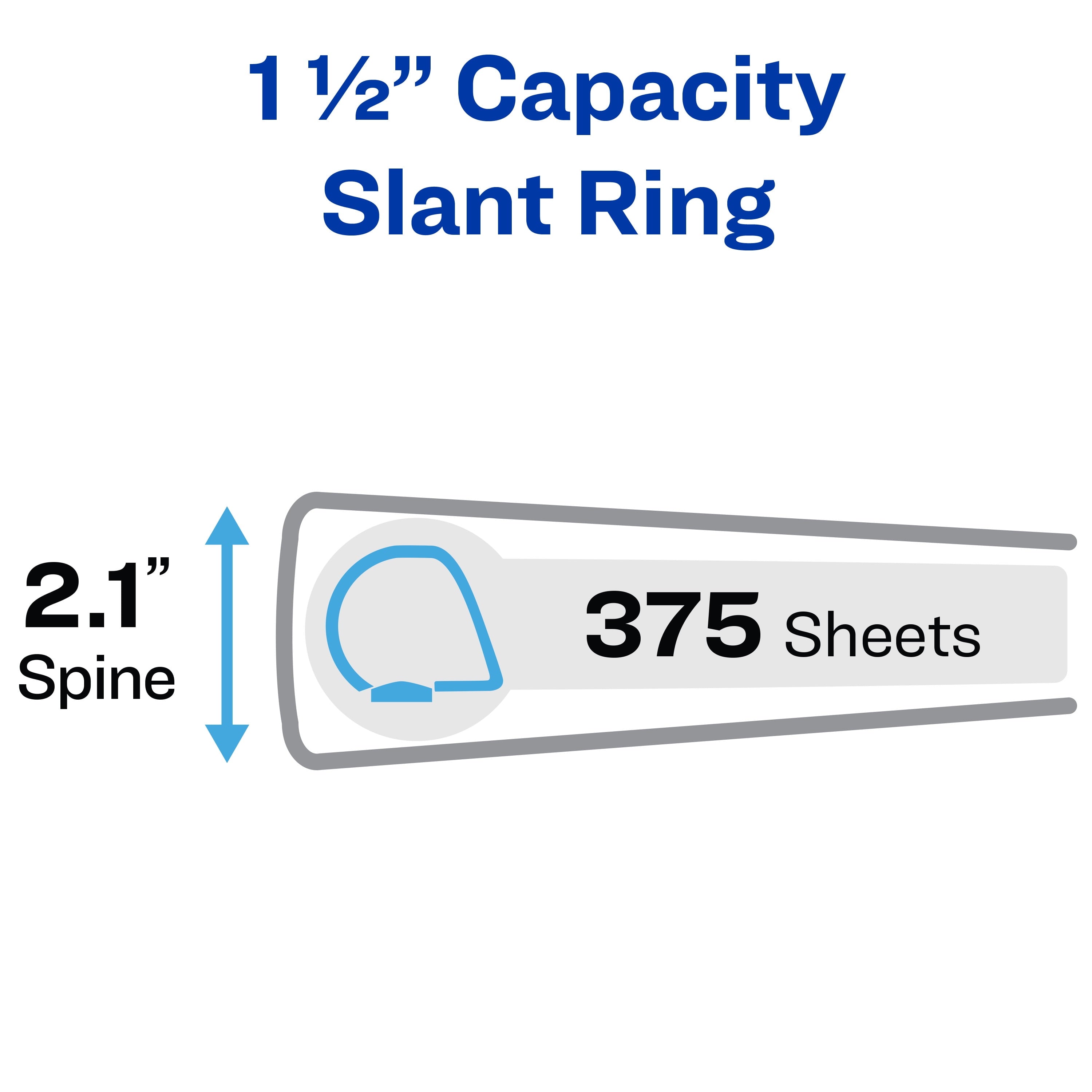 Avery Heavy-Duty View 3 Ring Binder, 1.5" Slant Rings, White - Image 2