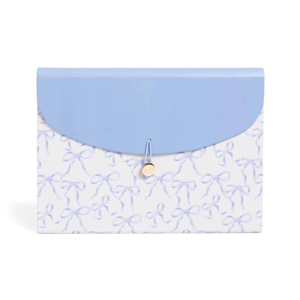 U Brands 13 Pocket Expandable File, 13 x 9.2 x 1.4 in.,Charming Coquette Blue BowsFile Organizer. Freestanding - Image 5