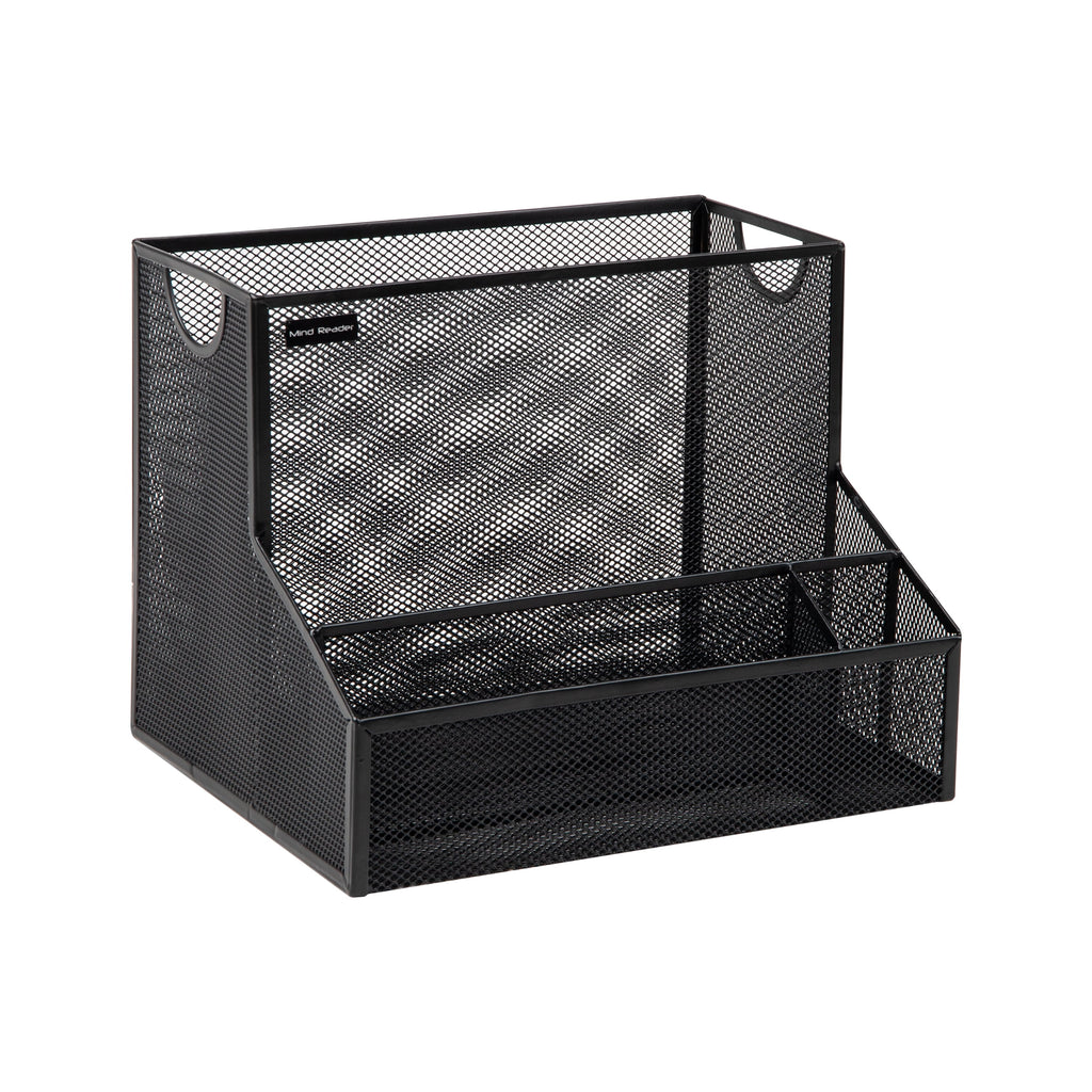 Desktop Organizer, Vertical File Storage, Letter Size, Office, Metal, Black - Image 4