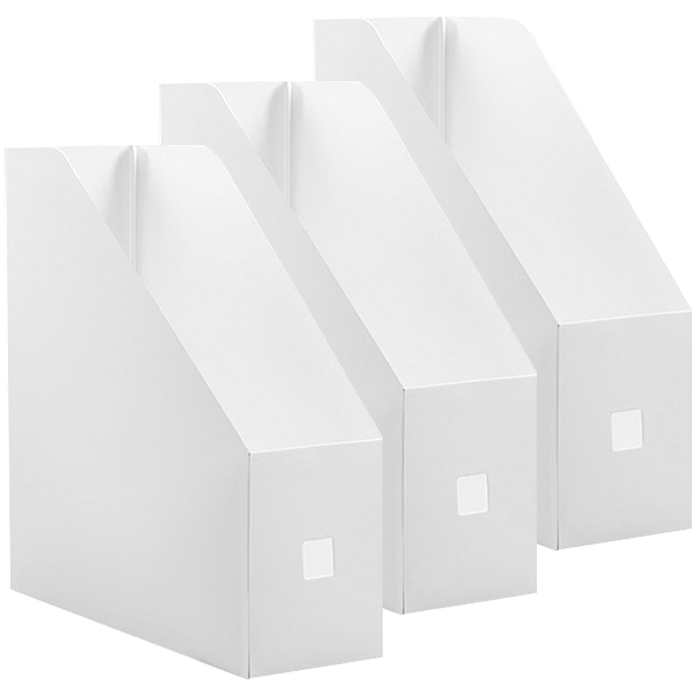 3-Piece Plastic File Document Box Set, Office Book Storage Rack, Magazine Holder, File Organizer for Home and Office - Image 2