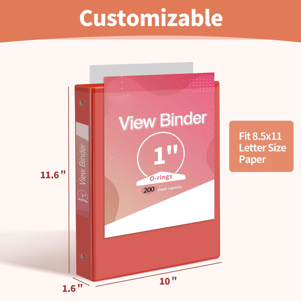 1 inch 3 Ring Binder Notebook Binders Holds 200 Sheets of Letter Size School Paper Organizer with Pockets 6 Pack PVC-... - Image 3