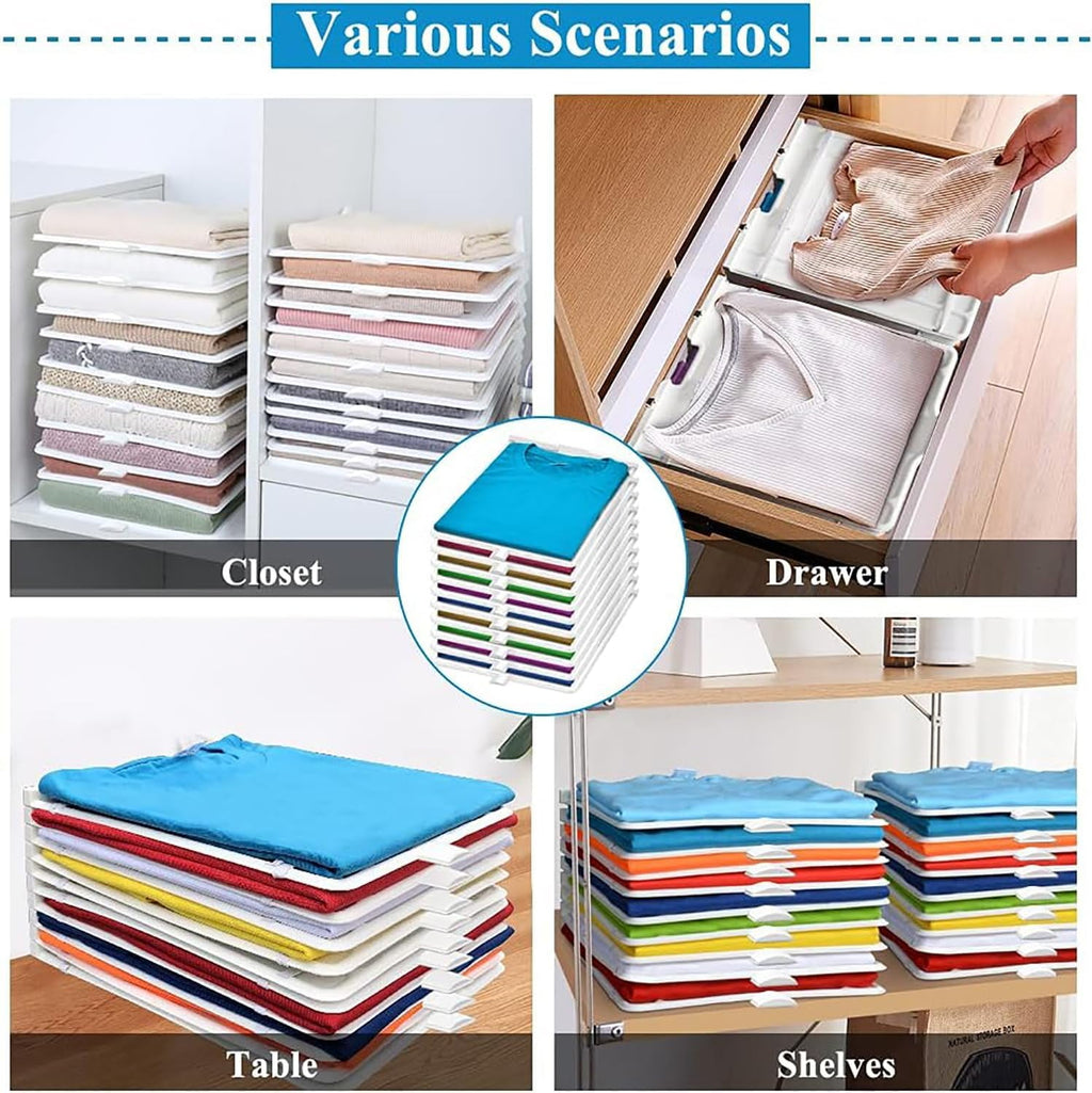 10 Pcs T Shirt Organizer Closet Organizer Stackable Durable Clothing Trays - Shirt Receipt Board Shirt Dividers File ... - Image 6