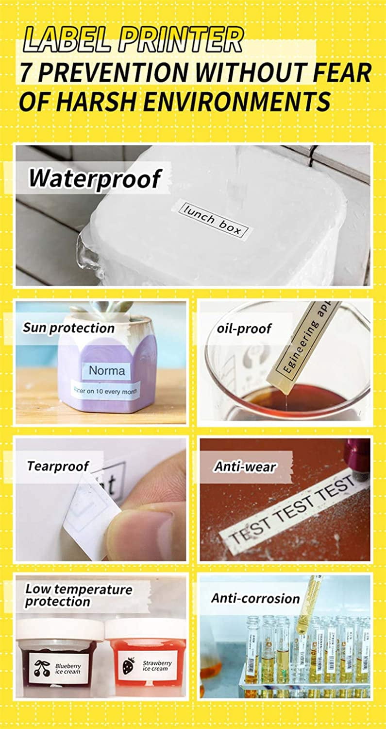 Yellow Desktop Tape Label Maker Machine for Organizing Home and Office - Image 2